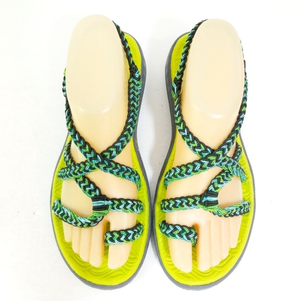 Handmade Marine Waves braided cord strappy sandals